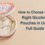 Open can of Radler minty peach nicotine pouches with guide text