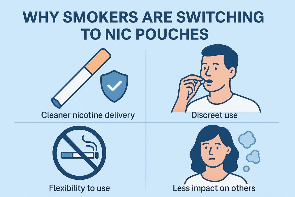 Benefits of switching to nic pouches infographic